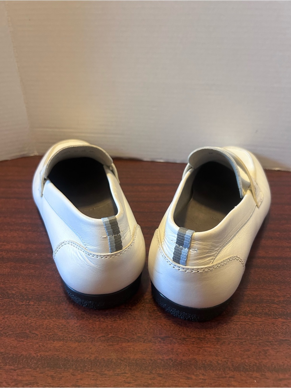 Salvatore Ferragamo Men’s White Leather Penny Loafers - Picture 6 of 9
